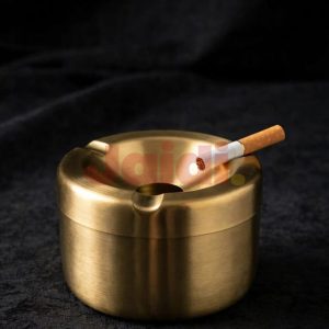 Golden Brass Round Ashtray