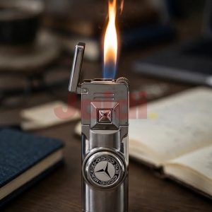 Silver Mercedes Cylinder Lighter
